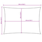 Parasole a Vela Oxford Rettangolare 3x5 m Marrone