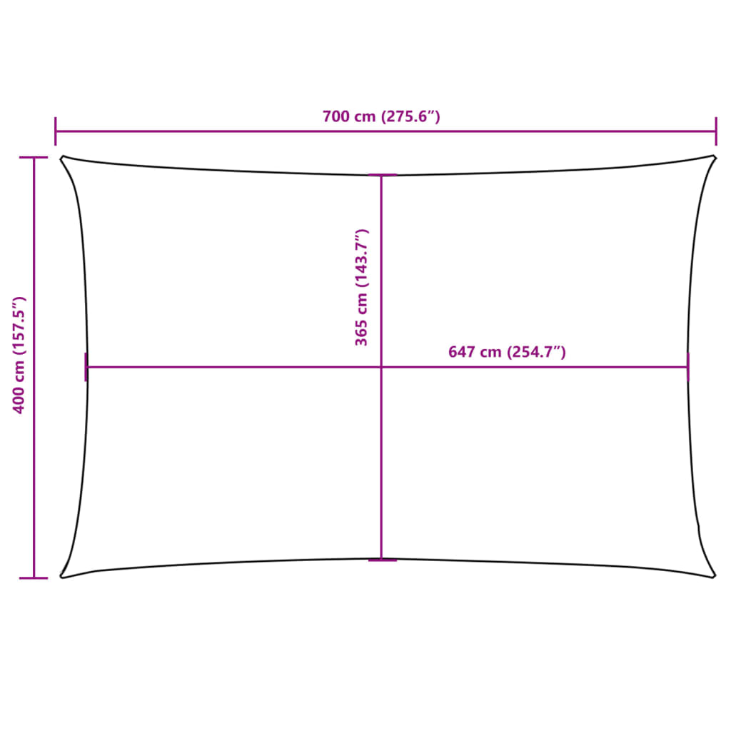 Parasole a Vela Oxford Rettangolare 4x7 m Marrone