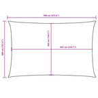Parasole a Vela Oxford Rettangolare 4x7 m Marrone