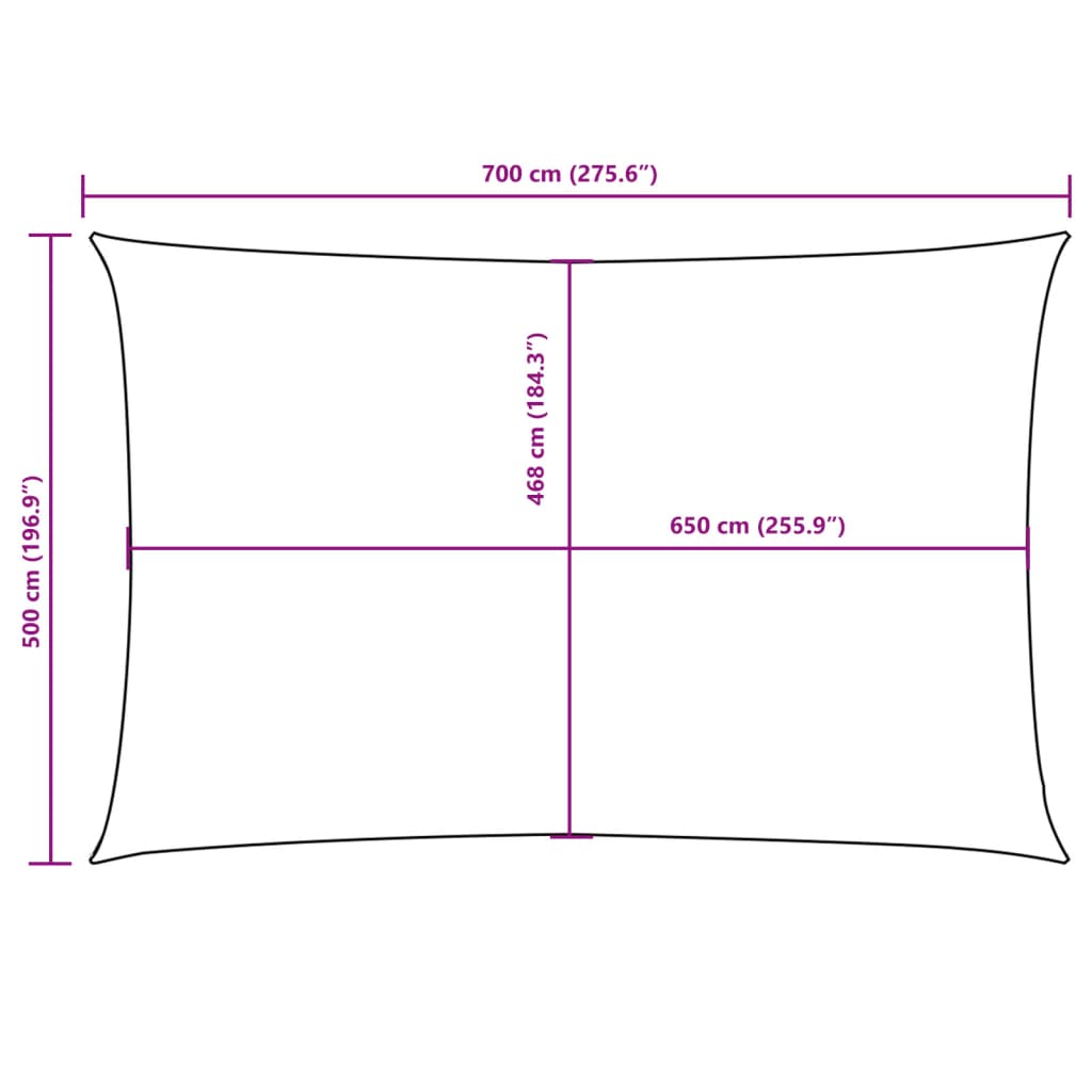 Parasole a Vela Oxford Rettangolare 5x7 m Marrone