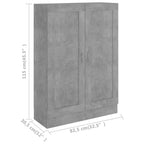 Libreria Grigio Cemento 82,5x30,5x115 cm in Legno Multistrato