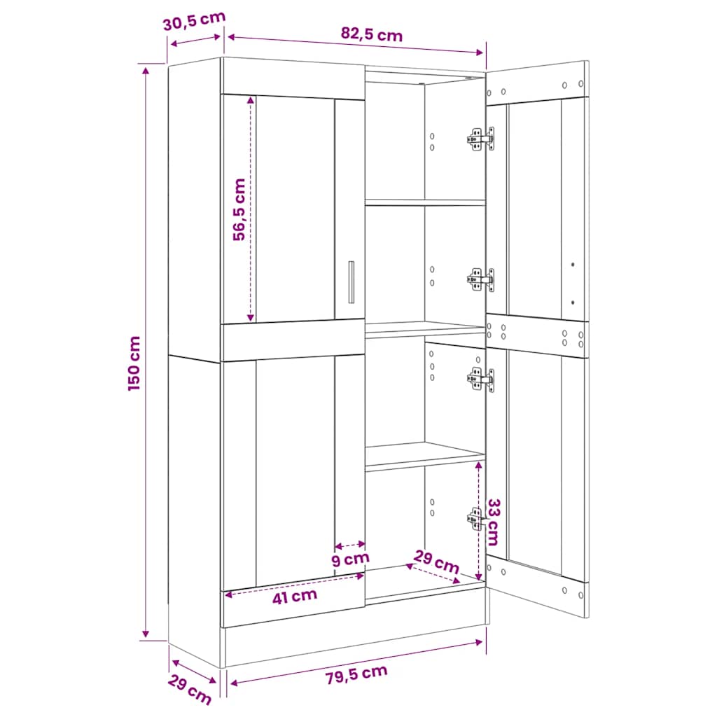 Libreria Rovere Sonoma 82,5x30,5x150 cm in Legno Multistrato