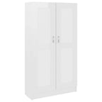 Libreria Bianco Lucido 82,5x30,5x150 cm in Legno Multistrato