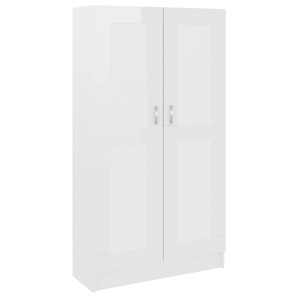 Libreria Bianco Lucido 82,5x30,5x150 cm in Legno Multistrato