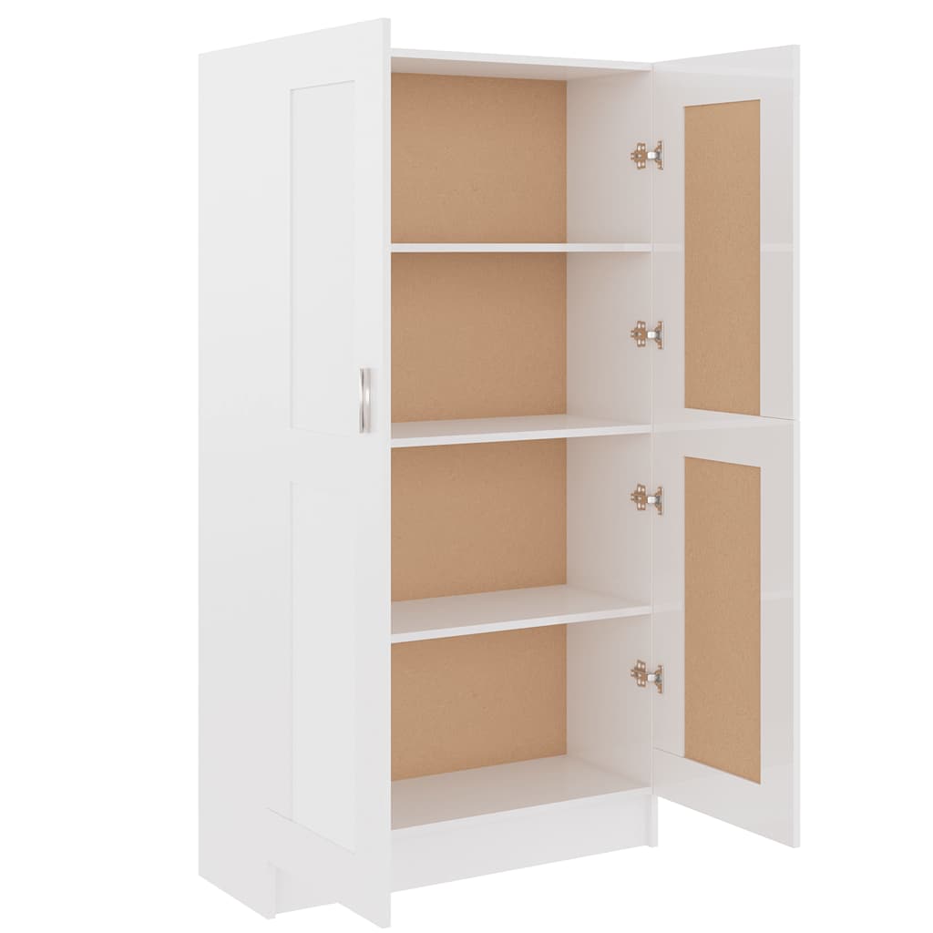 Libreria Bianco Lucido 82,5x30,5x150 cm in Legno Multistrato