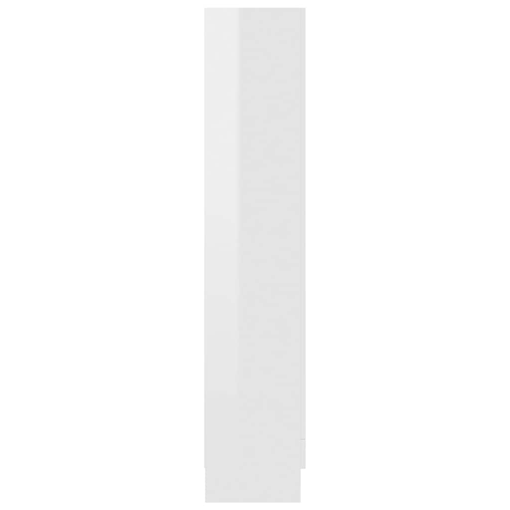 Libreria Bianco Lucido 82,5x30,5x150 cm in Legno Multistrato
