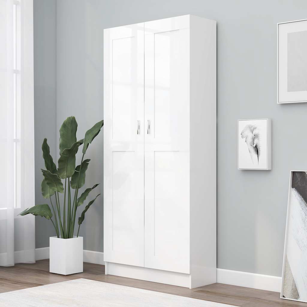 Libreria Bianca 82,5x30,5x185,5 cm in Legno Truciolato