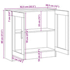 Armadietto con Vetrina Bianco 82,5x30,5x80 cm Legno Multistrato