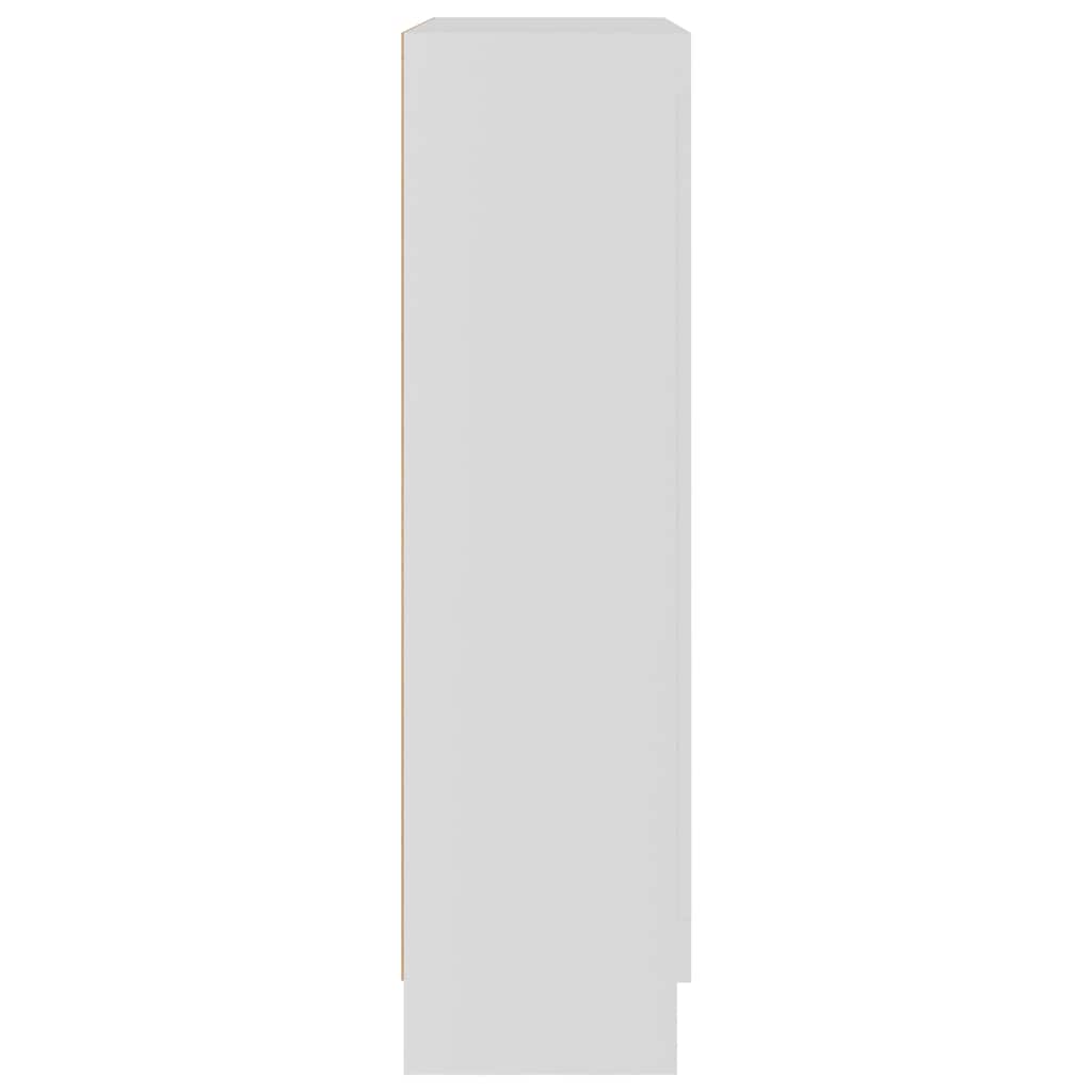 Armadietto con Vetrina Bianco 82,5x30,5x115cm Legno Multistrato