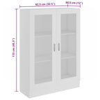 Armadietto con Vetrina Bianco 82,5x30,5x115cm Legno Multistrato