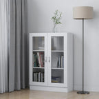 Armadietto con Vetrina Bianco 82,5x30,5x115cm Legno Multistrato