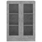 Armadietto Vetrina Grigio Cemento 82,5x30,5x115 cm Multistrato