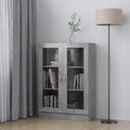 Armadietto Vetrina Grigio Cemento 82,5x30,5x115 cm Multistrato