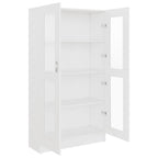 Armadietto con Vetrina Bianco 82,5x30,5x150cm Legno Multistrato