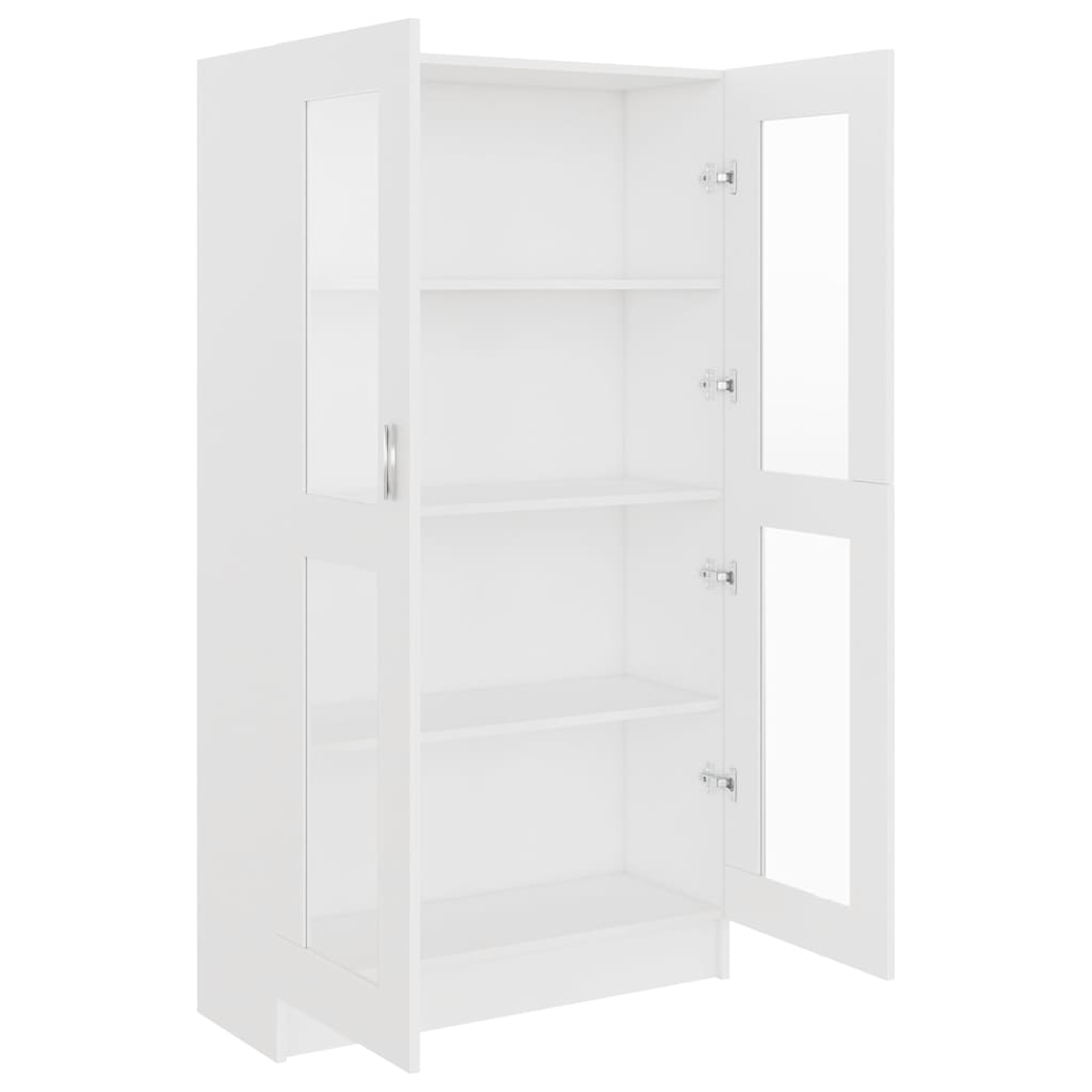 Armadietto con Vetrina Bianco 82,5x30,5x150cm Legno Multistrato