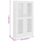 Armadietto con Vetrina Bianco 82,5x30,5x150cm Legno Multistrato