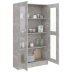 Armadietto Vetrina Grigio Cemento 82,5x30,5x150 cm Multistrato