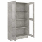 Armadietto Vetrina Grigio Cemento 82,5x30,5x150 cm Multistrato