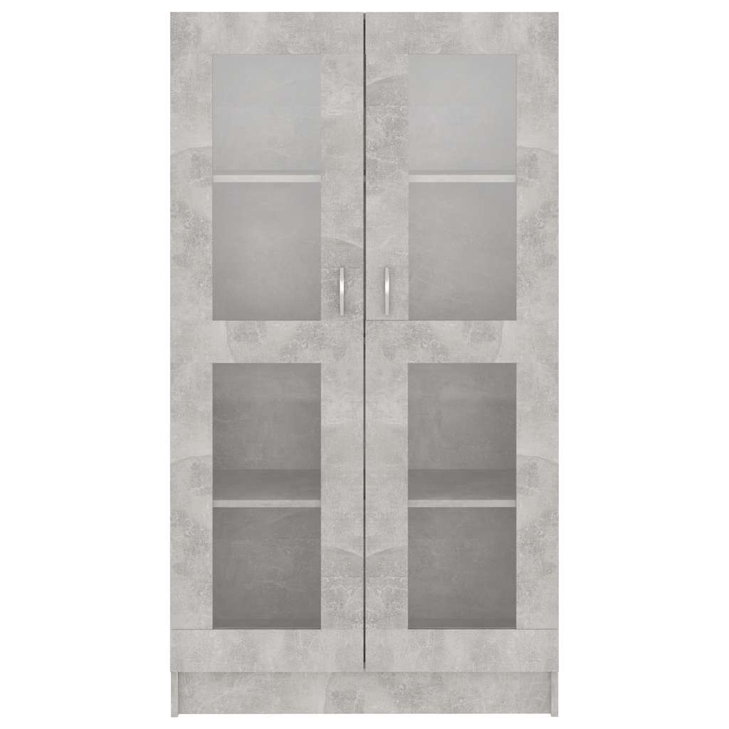 Armadietto Vetrina Grigio Cemento 82,5x30,5x150 cm Multistrato