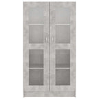 Armadietto Vetrina Grigio Cemento 82,5x30,5x150 cm Multistrato