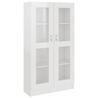 Armadietto Vetrina Bianco Lucido 82,5x30,5x150 cm Multistrato