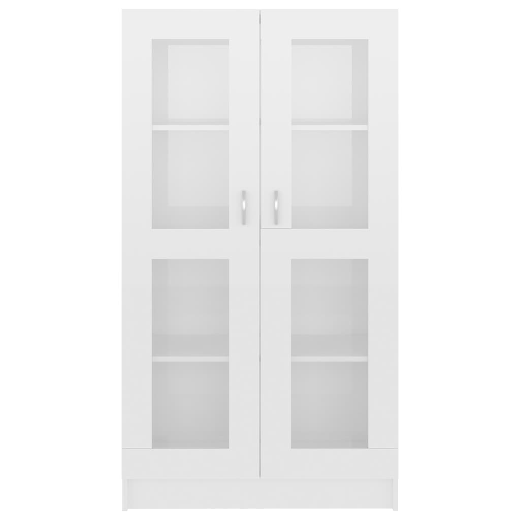 Armadietto Vetrina Bianco Lucido 82,5x30,5x150 cm Multistrato