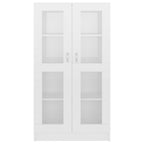 Armadietto Vetrina Bianco Lucido 82,5x30,5x150 cm Multistrato