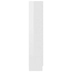 Armadietto Vetrina Bianco Lucido 82,5x30,5x150 cm Multistrato