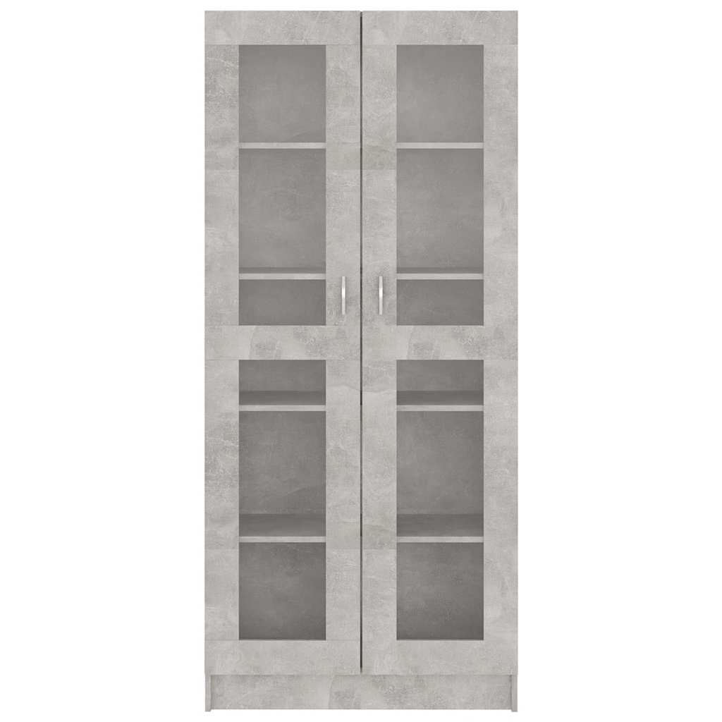 Armadietto Vetrina Grigio Cemento 82,5x30,5x185,5cm Multistrato