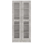 Armadietto Vetrina Grigio Cemento 82,5x30,5x185,5cm Multistrato