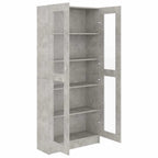 Armadietto Vetrina Grigio Cemento 82,5x30,5x185,5cm Multistrato