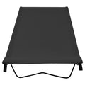 Lettino da Campeggio 180x60x19cm Tessuto Oxford e Acciaio Nero
