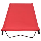 Letto da Campeggio 180x60x19 cm Tessuto Oxford e Acciaio Rosso