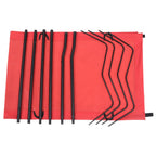 Letto da Campeggio 180x60x19 cm Tessuto Oxford e Acciaio Rosso
