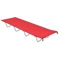 Lettini Campeggio 2pz 180x60x19cm Tessuto Oxford Acciaio Rosso