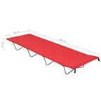 Lettini Campeggio 2pz 180x60x19cm Tessuto Oxford Acciaio Rosso