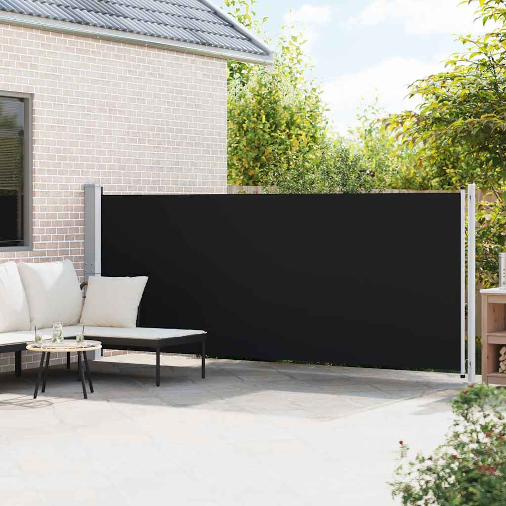 Tenda Laterale Retrattile per Patio 600x160 cm Nera