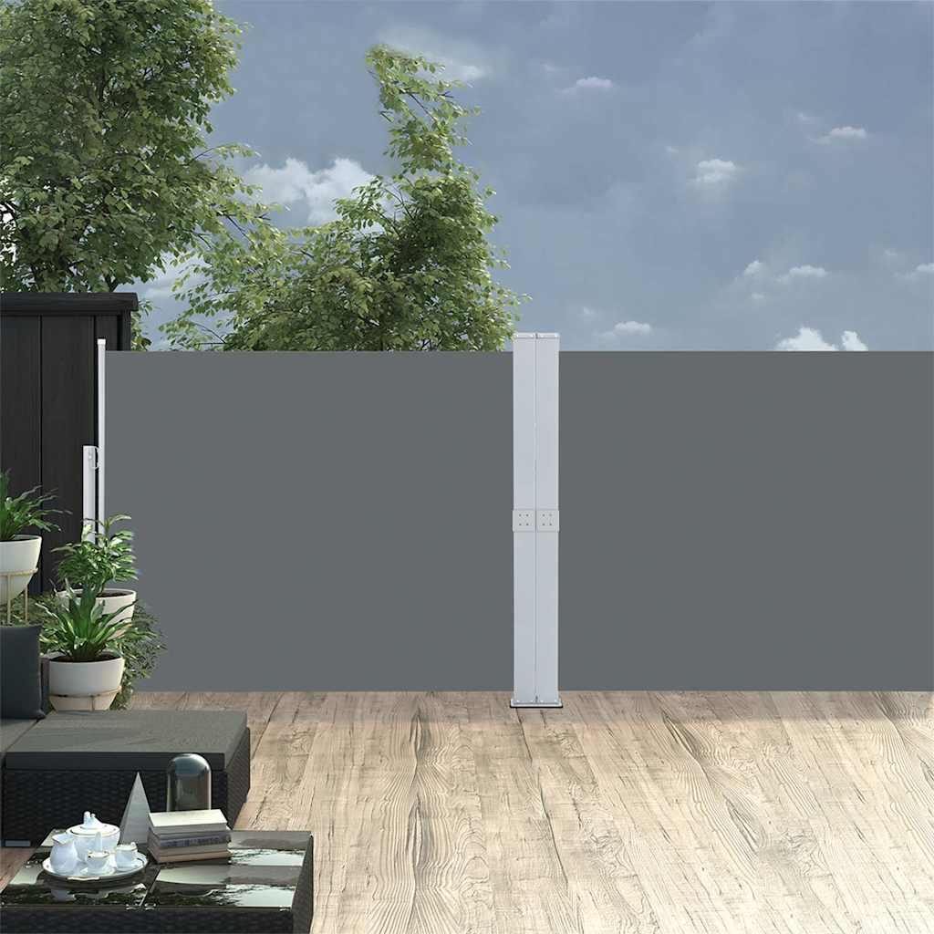 Tenda Laterale Retrattile per Patio 140x1200 cm Antracite