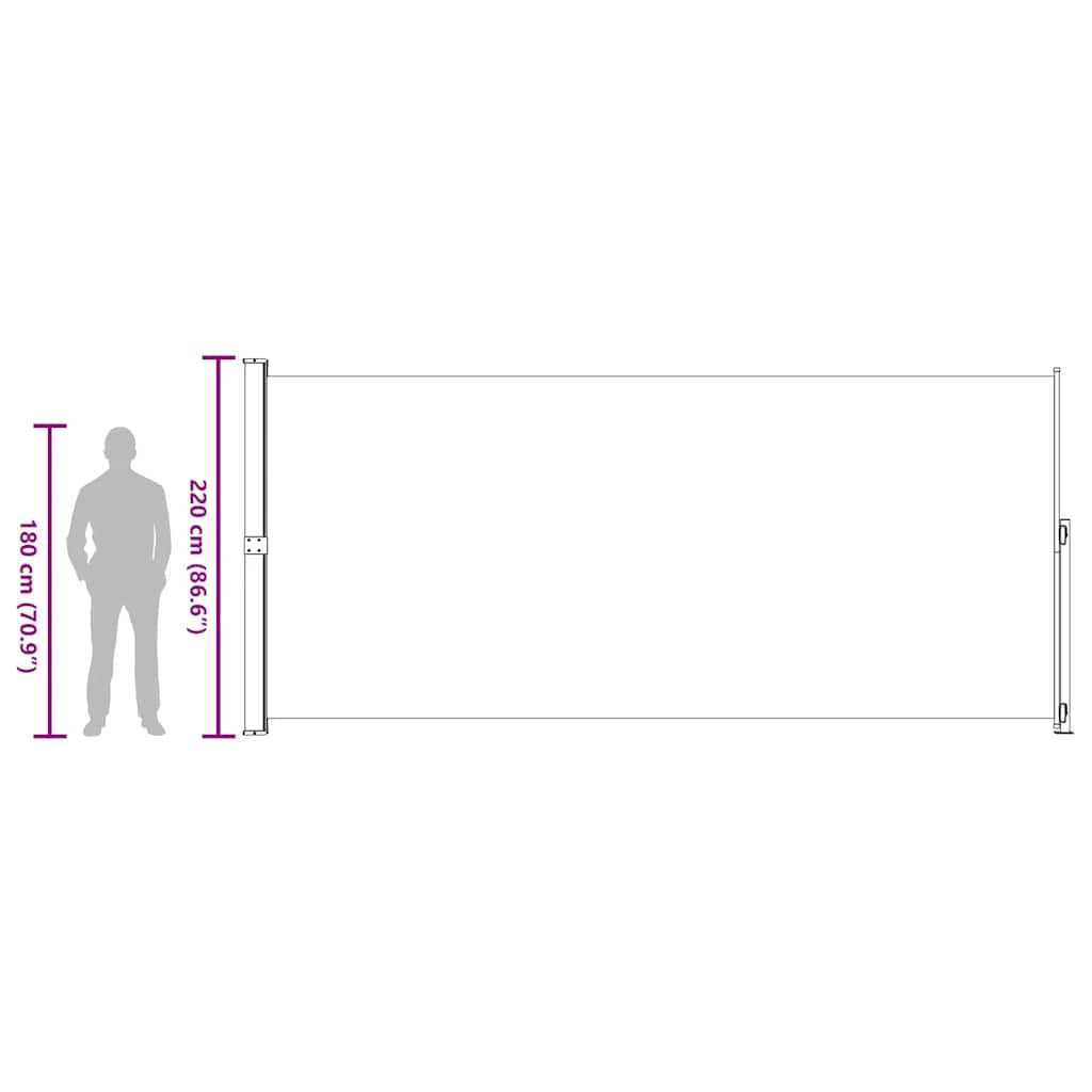 Tenda Laterale Retrattile per Patio 220x500 cm Grigia