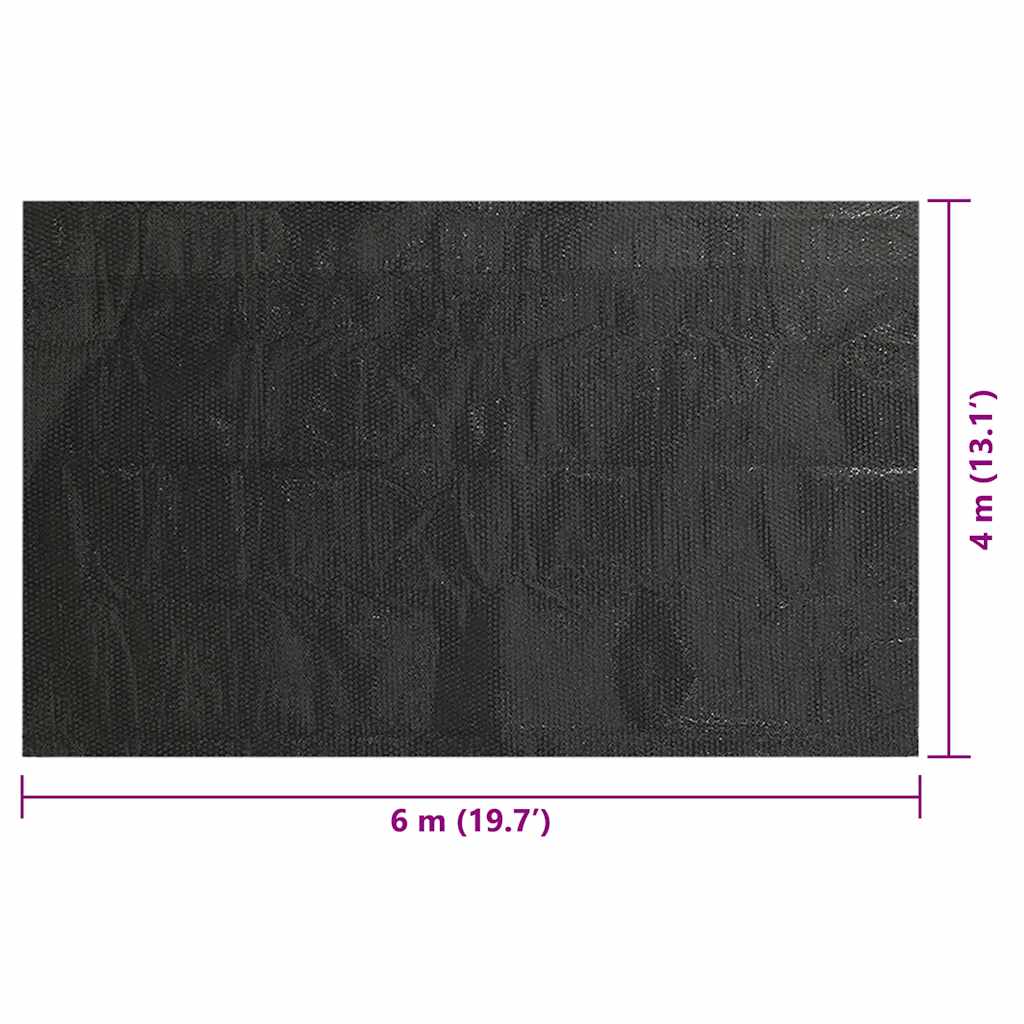 Copripiscina Rettangolare 600x400 cm in PE Nero