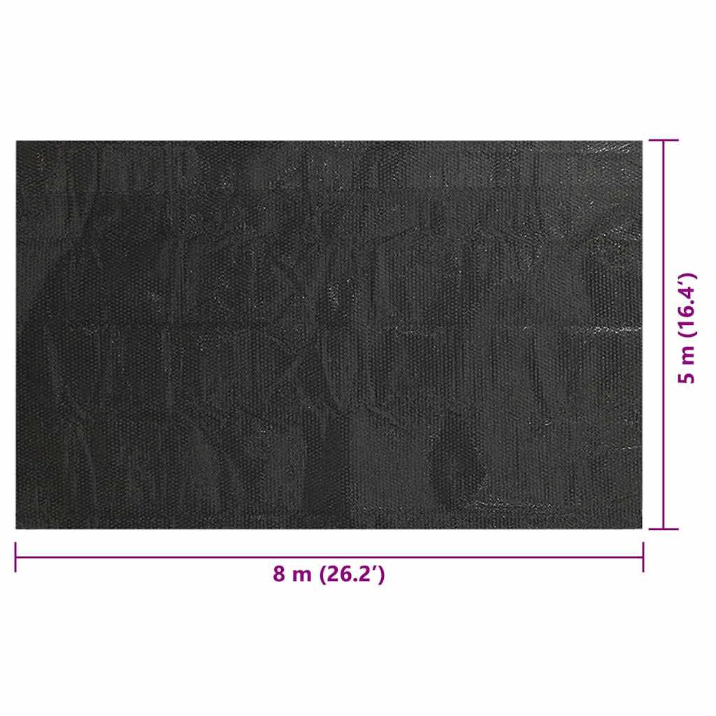 Copripiscina Rettangolare 800x500 cm in PE Nero