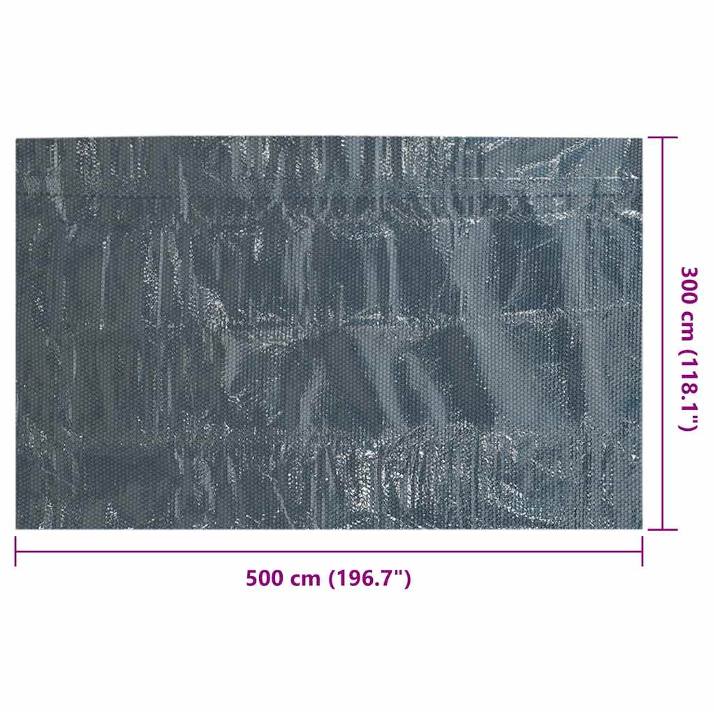 Pellicola Galleggiante Solare PE Piscina 500x300 cm Nero e Blu