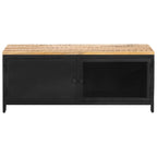 Tavolino da Salotto 90x50x37 cm Legno Massello di Mango Grezzo