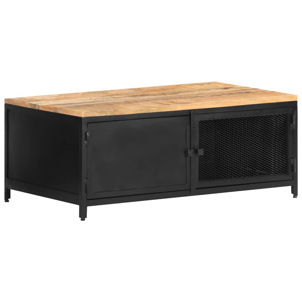 Tavolino da Salotto 90x50x37 cm Legno Massello di Mango Grezzo