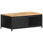 Tavolino da Salotto 90x50x37 cm Legno Massello di Mango Grezzo