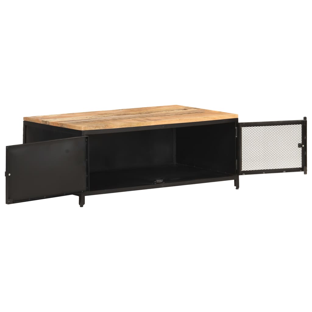 Tavolino da Salotto 90x50x37 cm Legno Massello di Mango Grezzo