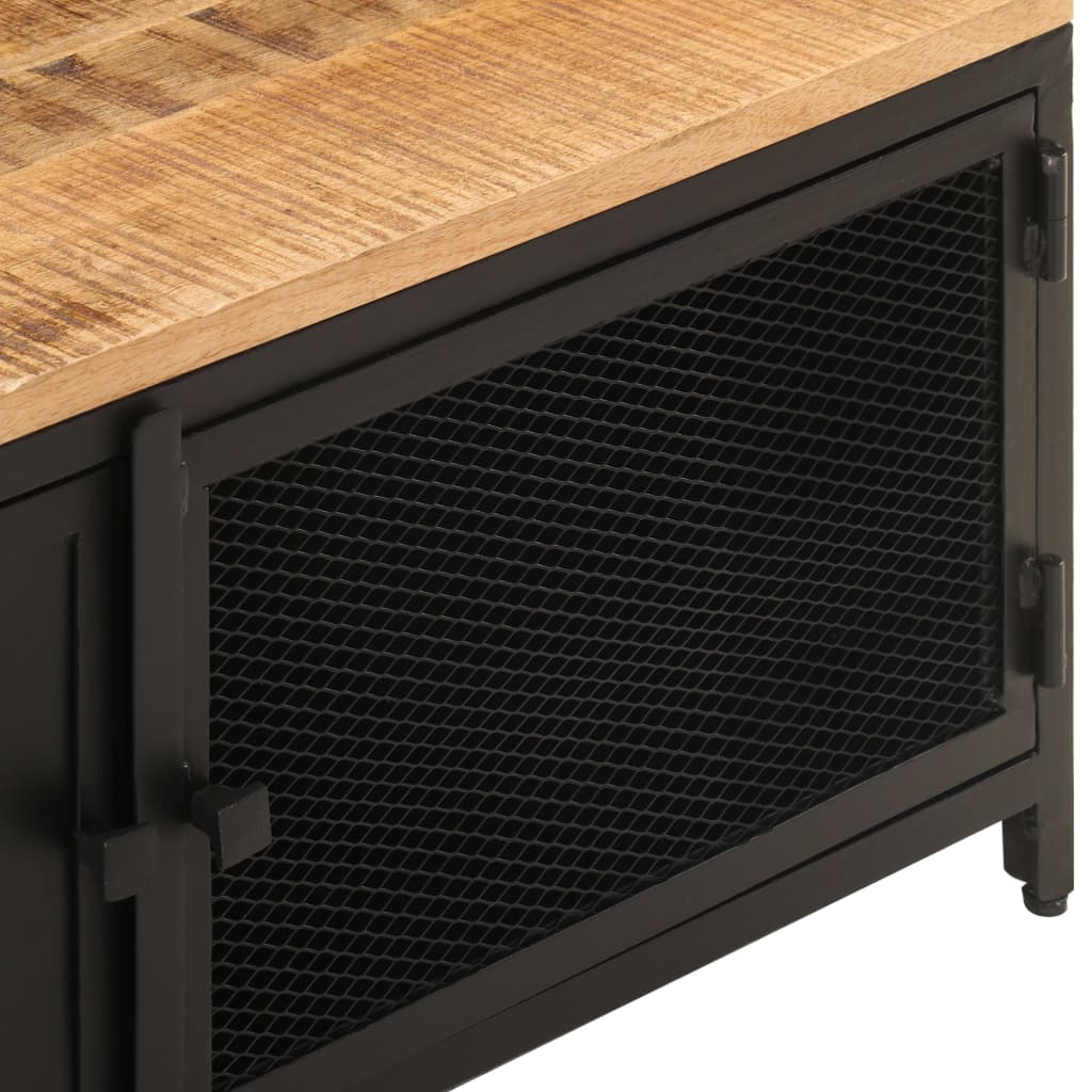 Tavolino da Salotto 90x50x37 cm Legno Massello di Mango Grezzo