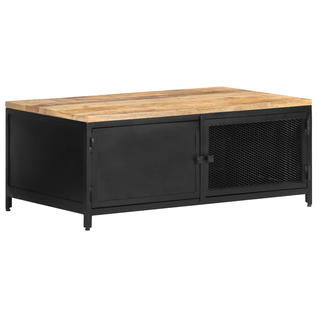 Tavolino da Salotto 90x50x37 cm Legno Massello di Mango Grezzo