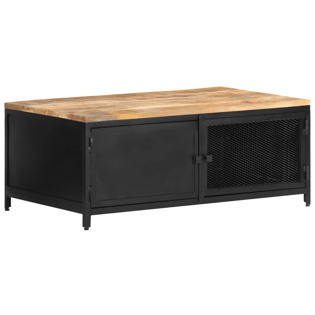 Tavolino da Salotto 90x50x37 cm Legno Massello di Mango Grezzo