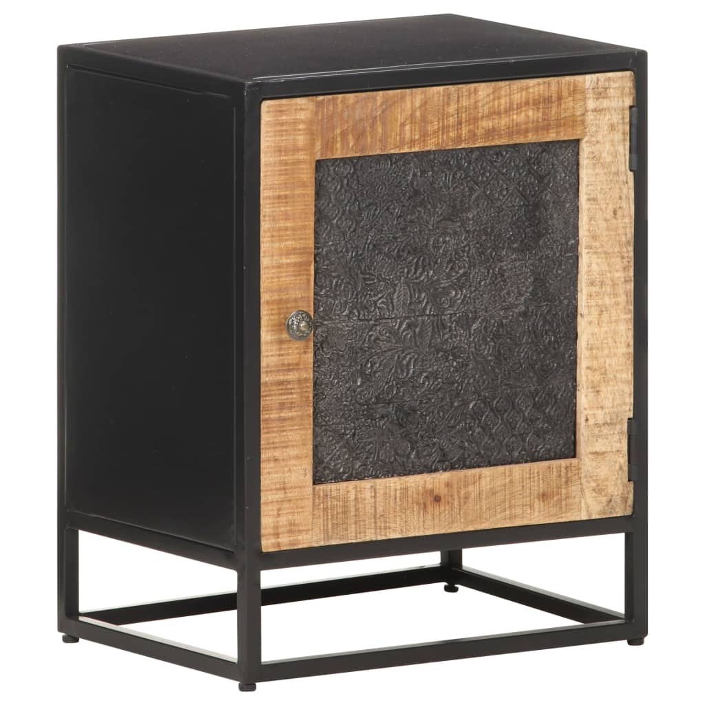 Comodino 40x30x50 cm in Legno di Mango Grezzo